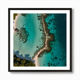 Aerial View Of A Tropical Island 7 Art Print