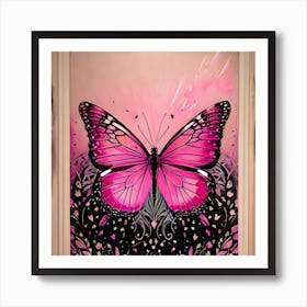 Pink Butterfly 1 Art Print