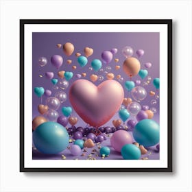 colorful hearts Art Print