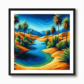 Desert Landscape Painting Art Print