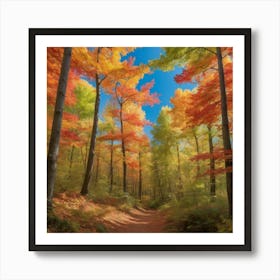 Autumn Forest Paintings Art Print 1 Art Print