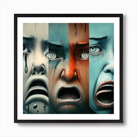 Sad Faces Art Print