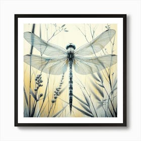 Dragonfly on a flower 3 Art Print