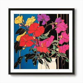 Bougainvillea 3 Pop Art Illustration Square Art Print