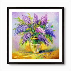 A bouquet of lilacs in a vase Art Print