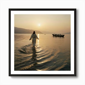 Jesus Walking In The Water 8 Art Print
