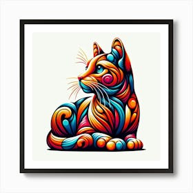 Colorful Cat 6 Art Print