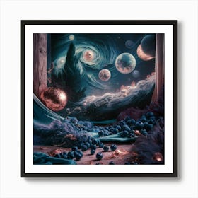 Painterly Masterpiece Cosmic Elegance Vibrant (1) Art Print