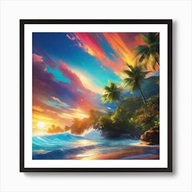 Sunset At The Beach 43 Art Print