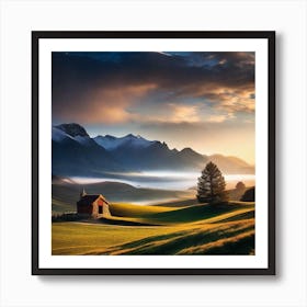 Sunrise In The Mountains 21 Art Print