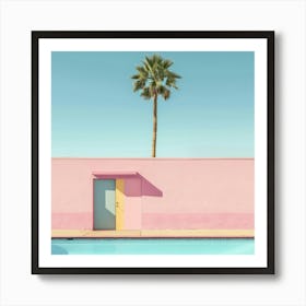 Pink House In Palm Springs Art Print