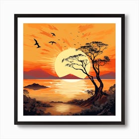 Sunset Painting 1 Art Print