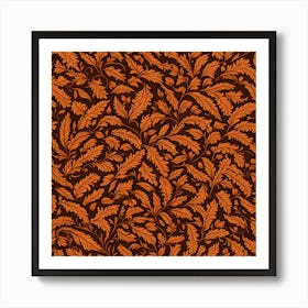 Orange leaves seamless pattern, 232 Art Print