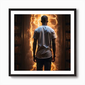 Man Standing In Front Of A Door Art Print