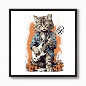 The fiddler cat Art Print