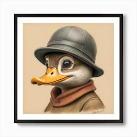 Duck In A Hat 13 Art Print