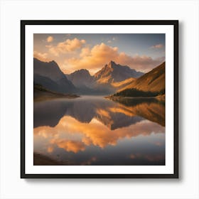 The Sun Going Down t in the Mountains Art Print