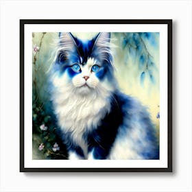 Blue Cat Art Print