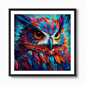 Colorful Owl 6 Art Print