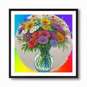 bouquet_of_colorful_wildflower Art Print