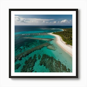 Aerial View Of A Tropical Island 6 Art Print