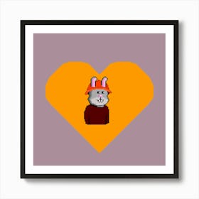 Rabbit In A Heart Art Print