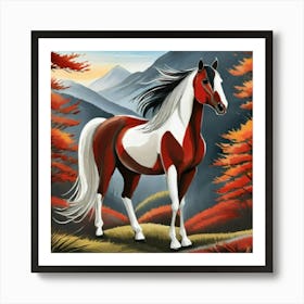 Horse In The Mountains 2 Art Print