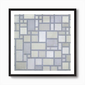 Composition In Bright Colors With Gray Lines, Piet Mondrian Square Art Print
