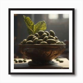 Bowl Of Green Beans 1 Art Print