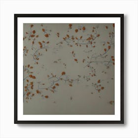 Autumn Leaves On A Wall Art Print