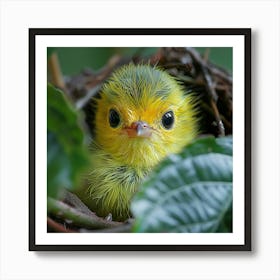 Yellow Bird In Nest Art Print