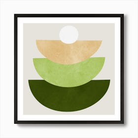 Geomatic shapes in watercolor 3 Art Print