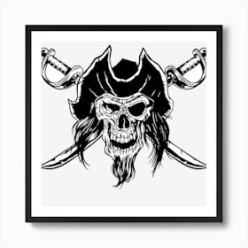 Pirate Skull With Swords Art Print