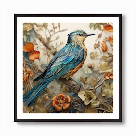 Bird Perched On A Branch Art Print