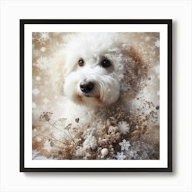 Dog In Snow Art Print