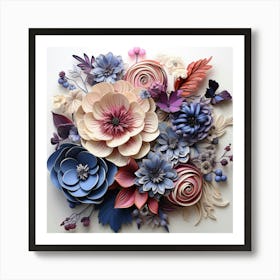 Paper Flowers 25 Art Print