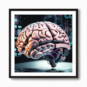 Artificial Intelligence Brain 3 Art Print