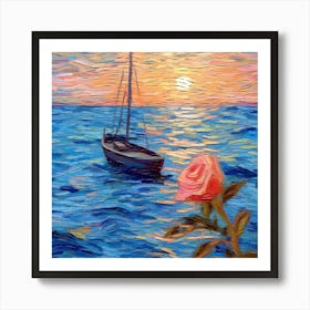 Sunset Rose Art Print