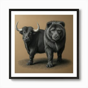 Yak And Bull Art Print