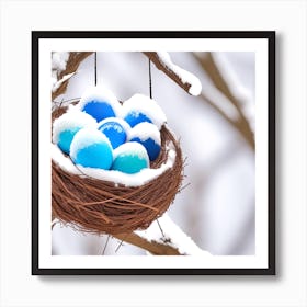 Easter Eggs In A Nest 1 Art Print