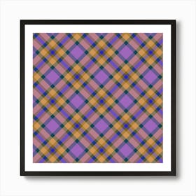 Purple Plaid Fabric 4 Art Print