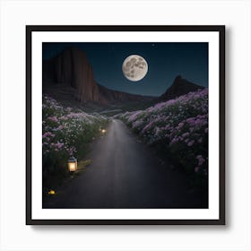 Full Moon In The Desert Art Print