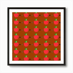 Apple Arrow Pattern Design Drawing Art Print