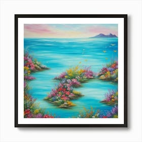 Flowers By The Sea 1 Art Print