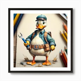 Ducky Cartoon Art Print