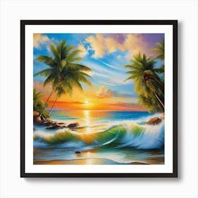 Sunset At The Beach 66 Art Print