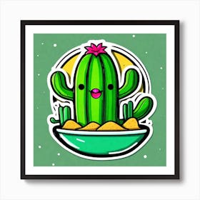 Cactus In A Bowl Art Print