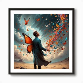 Surrealism Art Style Butterfly Storm Imagine A Storm Of Colorful Butterflies Swirling Around A Solit 3910917111 Art Print