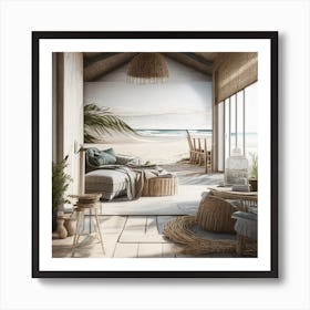Beach House Living Room Art Print