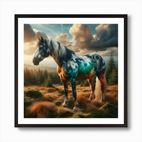Horse In The Mountains Art Print